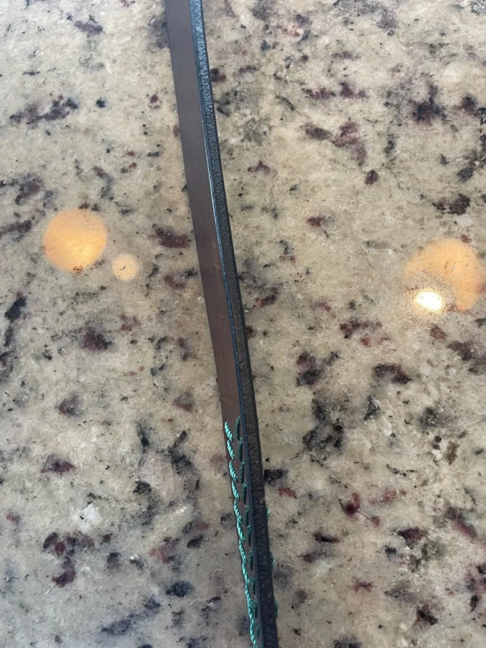 Brown Leather Belt with Green/blue Stitching and Decorative Conchos 32 - Picture 5 of 9